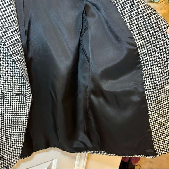 Vintage Houndstooth blazer 14 velvet collar black white single button Sellecca - Picture 3 of 7